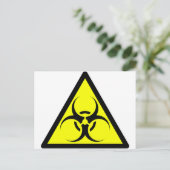 Symbool voor waarschuwing geel biopgevaar of bioge briefkaart (Staand voorkant)