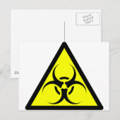 Symbool voor waarschuwing geel biopgevaar of bioge briefkaart (Voorkant / Achterkant)