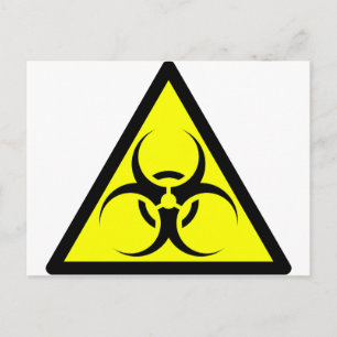 Symbool voor waarschuwing geel biopgevaar of bioge briefkaart
