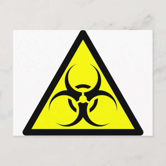 Symbool voor waarschuwing geel biopgevaar of bioge briefkaart (Voorkant)