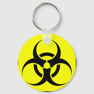 Symbool voor waarschuwing geel biorisicoteken of b sleutelhanger