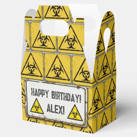 Symbool voor waarschuwing voor gevaar bij nood bedankdoosjes (Geopend)