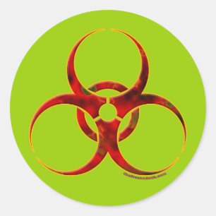 Symbool voor waarschuwing voor gevaren ronde sticker