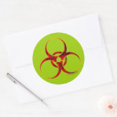 Symbool voor waarschuwing voor gevaren ronde sticker (Envelop)