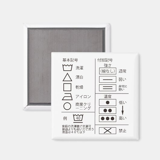 Symbool voor wasindicatielampje Magnet (Voorkant / Achterkant)