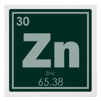 Symbool voor zinkscheikundige scheikundeformules,