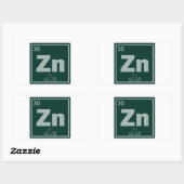 Symbool voor zinkscheikundige scheikundeformules,  rechthoekige sticker (Vel)