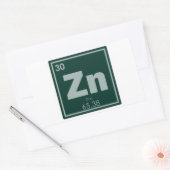 Symbool voor zinkscheikundige scheikundeformules,  rechthoekige sticker (Envelop)