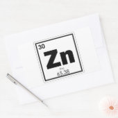 Symbool voor zinkscheikundige scheikundeformules,  rechthoekige sticker (Envelop)