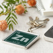 Symbool voor zinkscheikundige scheikundeformules, sleutelhanger (Zijkant)