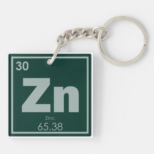 Symbool voor zinkscheikundige scheikundeformules,  sleutelhanger (Achterkant)