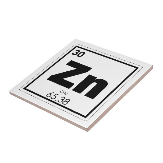 Symbool voor zinkscheikundige scheikundeformules,  tegeltje (Zijkant)