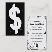 symbool voor zwart en wit geld visitekaartje (Voorkant / Achterkant)