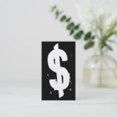 symbool voor zwart en wit geld visitekaartje (Staand voorkant)