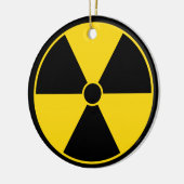 Symbool voor zwart-gele straling keramisch ornament (Links)