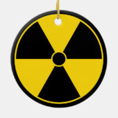 Symbool voor zwart-gele straling keramisch ornament (Achterkant)