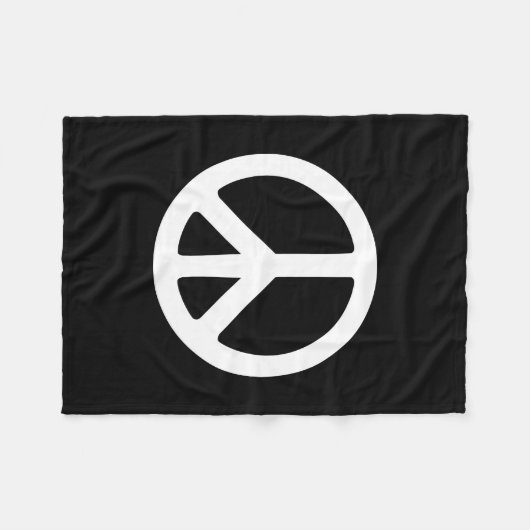 Symbool voor zwart-wit en wit vredessymbool fleece deken (Voorkant (Horizontaal))