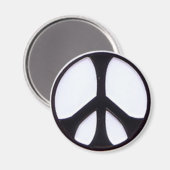 Symbool voor zwart-wit en wit vredessymbool magneet (Voorkant / Achterkant)