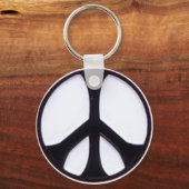 Symbool voor zwart-wit en wit vredessymbool sleutelhanger (Voorkant)