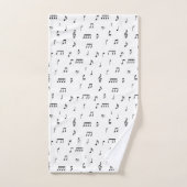Symbool voor zwart-wit muzieknoten bad handdoek (Handdoek)