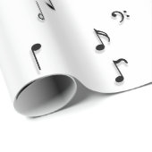 Symbool voor zwart-wit muzieknoten cadeaupapier (Rol Hoek)