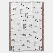 Symbool voor zwart-wit muzieknoten deken (Voorkant Verticaal)