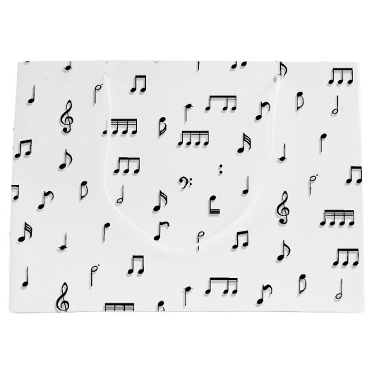 Symbool voor zwart-wit muzieknoten groot cadeauzakje (Voorkant)