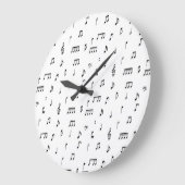 Symbool voor zwart-wit muzieknoten grote klok (Hoek)