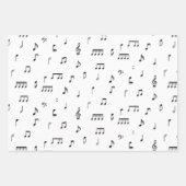 Symbool voor zwart-wit muzieknoten inpakpapier vel (Voorkant 3)