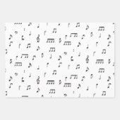 Symbool voor zwart-wit muzieknoten inpakpapier vel (Voorkant 2)