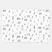 Symbool voor zwart-wit muzieknoten inpakpapier vel (Voorkant)