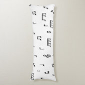 Symbool voor zwart-wit muzieknoten lichaamskussen (Voorkant Verticaal)