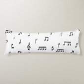 Symbool voor zwart-wit muzieknoten lichaamskussen (Voorkant)