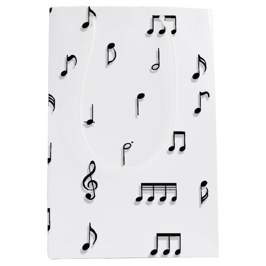 Symbool voor zwart-wit muzieknoten medium cadeauzakje (Voorkant)