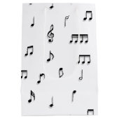 Symbool voor zwart-wit muzieknoten medium cadeauzakje (Achterkant)