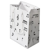 Symbool voor zwart-wit muzieknoten medium cadeauzakje (Achterkant Gekanteld)