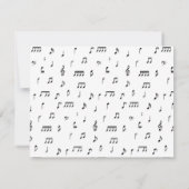 Symbool voor zwart-wit muzieknoten notitiekaartje (Achterkant)