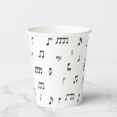 Symbool voor zwart-wit muzieknoten papieren bekers (Achterkant)