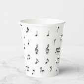 Symbool voor zwart-wit muzieknoten papieren bekers (Rechts)