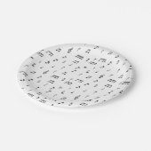 Symbool voor zwart-wit muzieknoten papieren bordje (Gekanteld)