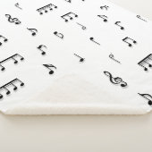 Symbool voor zwart-wit muzieknoten sherpa deken (3/4)