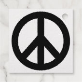 Symbool voor zwart wit vredessymbool bedankjes labels (Achterkant)