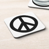 Symbool voor zwart wit vredessymbool bier onderzetter (Linkerzijde)