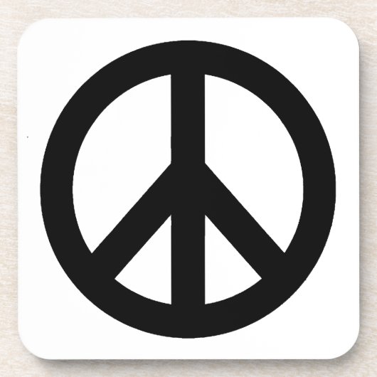 Symbool voor zwart wit vredessymbool bier onderzetter (Voorkant)