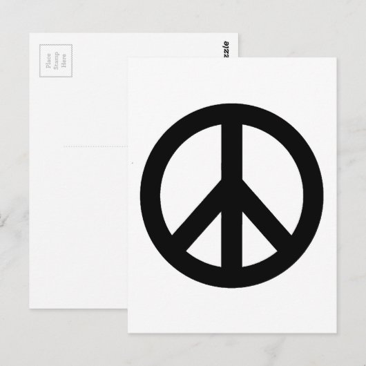 Symbool voor zwart wit vredessymbool briefkaart (Voorkant / Achterkant)