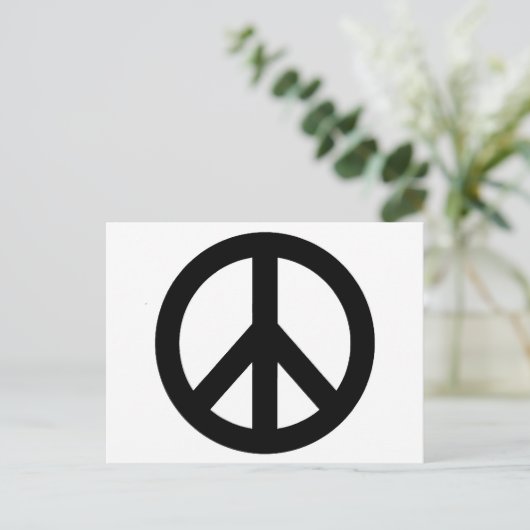 Symbool voor zwart wit vredessymbool briefkaart (Staand voorkant)