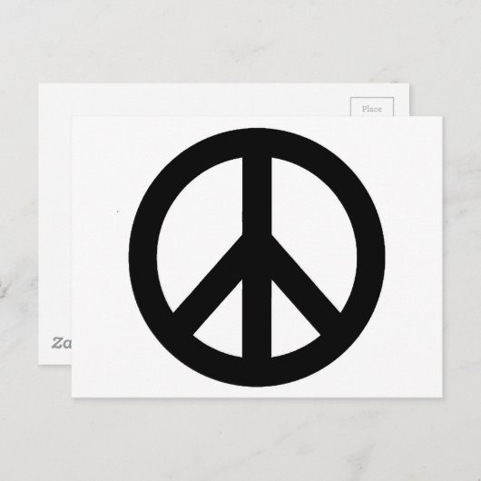 Symbool voor zwart wit vredessymbool briefkaart (Voorkant / Achterkant)