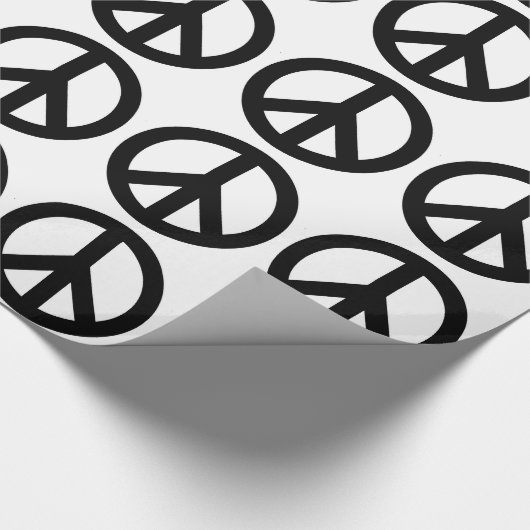 Symbool voor zwart wit vredessymbool cadeaupapier (Hoek)