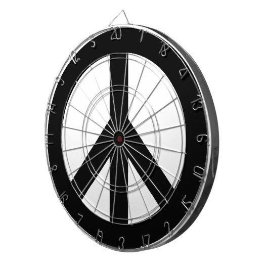 Symbool voor zwart wit vredessymbool dartbord (Voorkant Rechts)