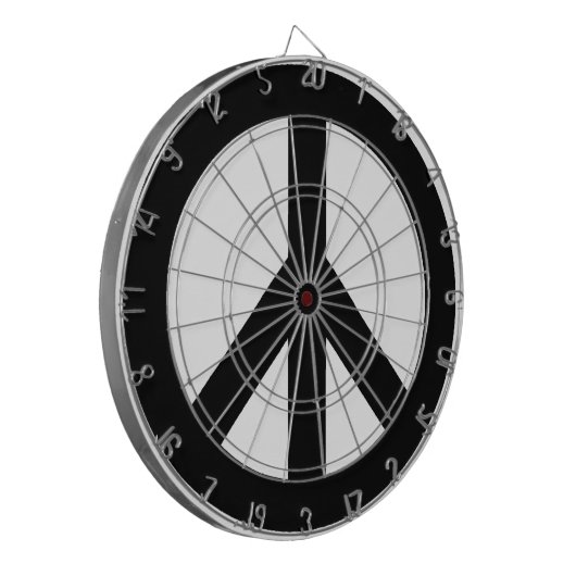 Symbool voor zwart wit vredessymbool dartbord (Voorkant Links)